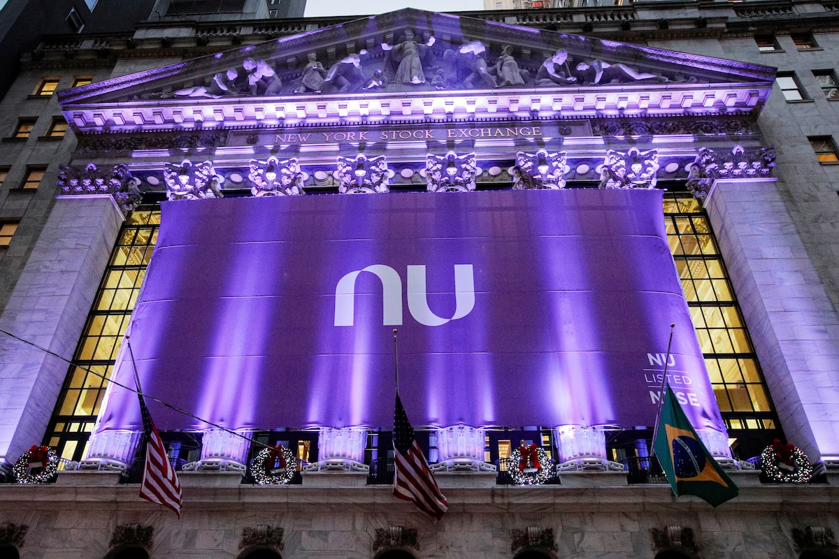 Nubank, a Brazilian FinTech startup celebrates the company's IPO at the NYSE in New York